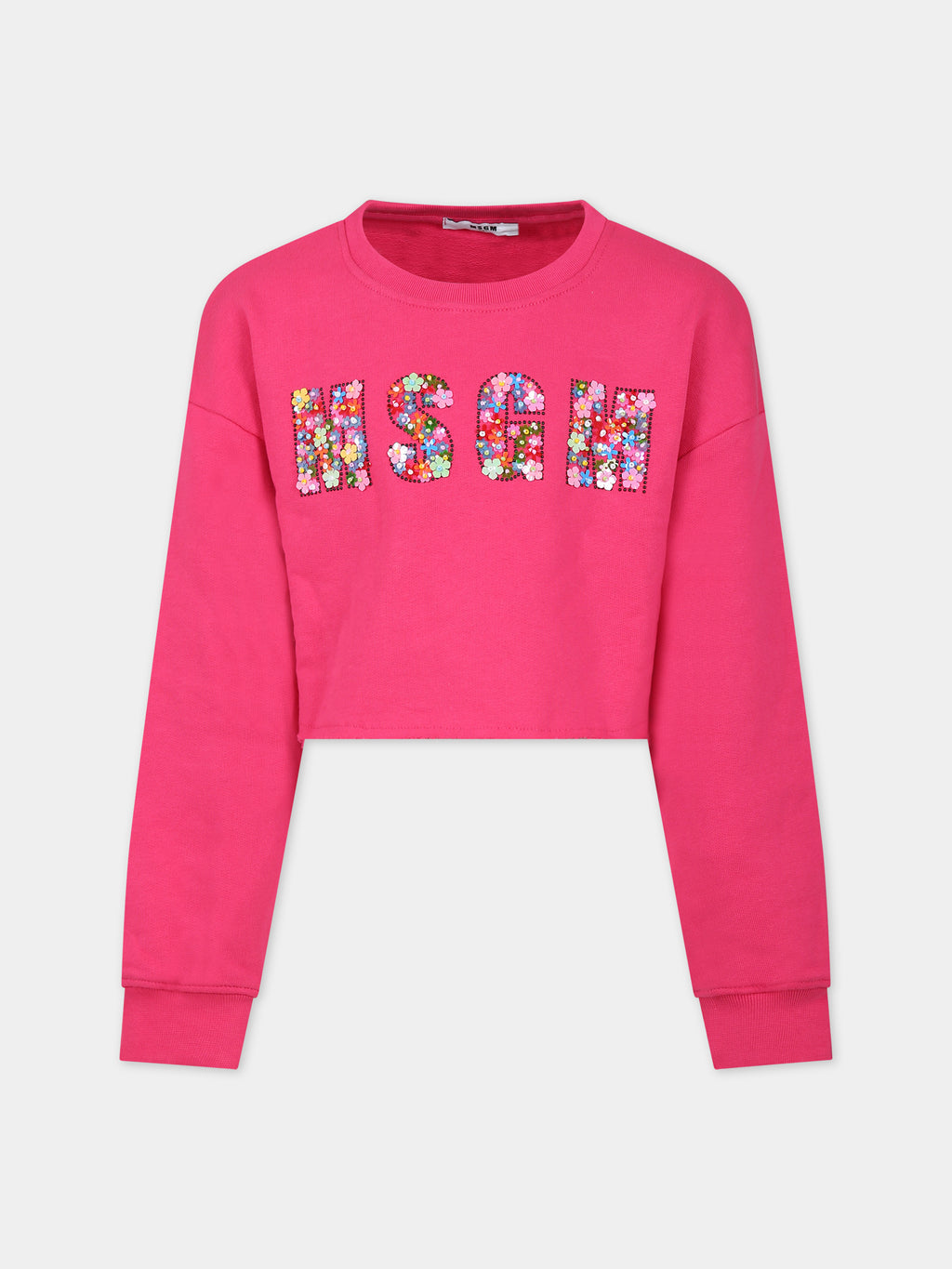 Fuchsia sweatshirt for girl with logo